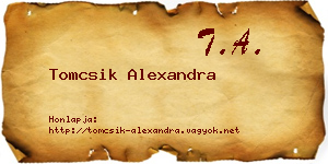 Tomcsik Alexandra névjegykártya